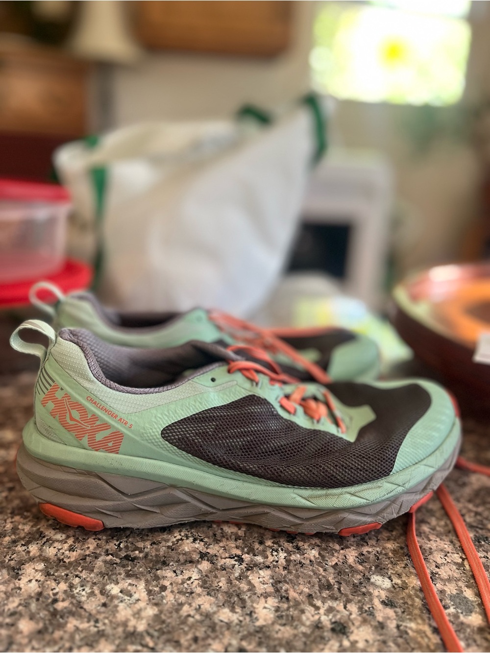 HOKA Women’s Challenger ATR 5 Teal and Gray Running Shoes Size 8.5